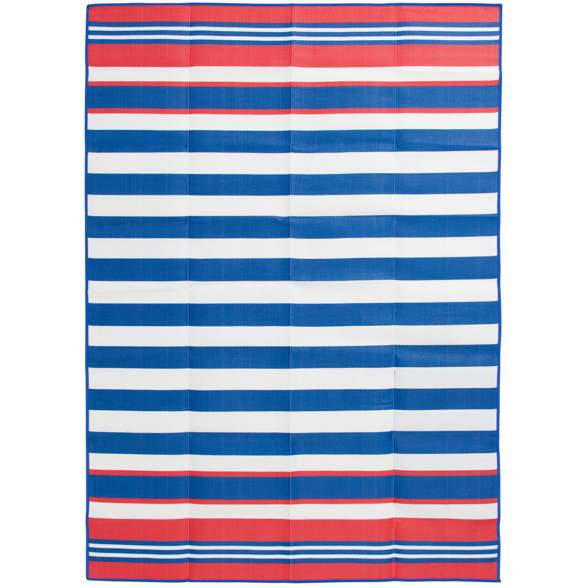 (3 pack) Mainstays 5 ft x 7 ft Red, White, and Blue Stripe Beach Mat