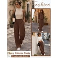 thumbnail image 4 of LIBRCLO Womens SweatPants with Pockets High Waist Wide Leg pants Solid Color Casual Fall Athletic SweatPants, 4 of 5