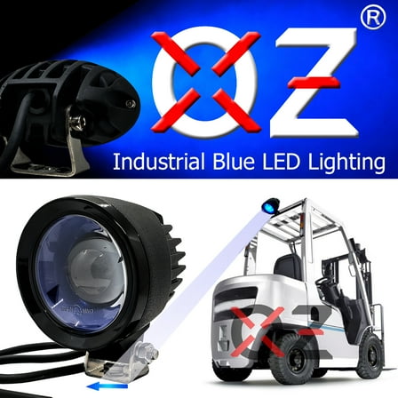 OZ-USA 4" Round High Output Blue Arrow Forklift LED Light Warehouse Safety Warning Lamp Spot Offroad Race 12V 48V