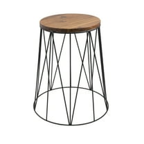 Mainstays 16.3" x 16.3" x 18.9" Acacia Wood Top and Powder-Coated Metal Frame Plant Stand