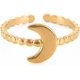 thumbnail image 1 of 1 Anillo abierto de luna chapado en oro auténtico de 18 quilates para mujer, anillo de nudillo personalizado para mujer, joyería delicada y moderna, regalo, talla 7 (17,3 mm), 1 of 3