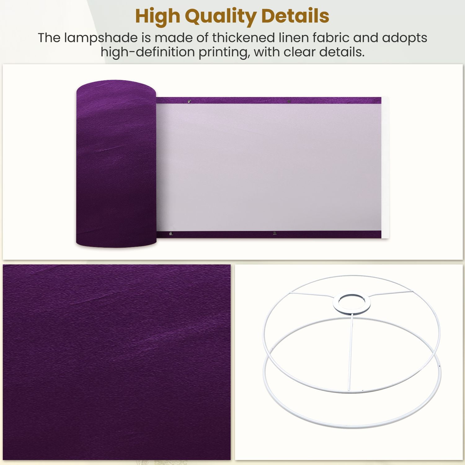 Lampshades 2 Pack Abstract textured light purple 13"x13"x10" Light Shade for Table Lamps Floor Lamps Drum Lamp Shades Lampshade Replacement Easy Assembly