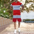 thumbnail image 3 of Vedolay Short Set For Men Casual Mens Short Sets 2 Piece Outfits Summer Shirt and Shorts Set,Red XL, 3 of 5