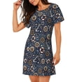 thumbnail image 2 of Logiee Nautical Print Nightgowns for Women,Soft Short-Sleeved Lightweight Sleepwear, Loose Sleepshirts, 2 of 6