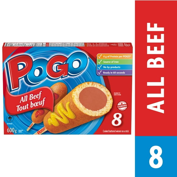 POGO® All Beef corn dogs 8-pack, 600 grams, Prepared in Canada, 600 g