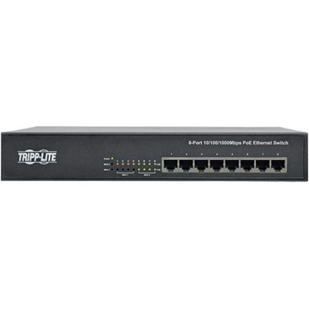 UPC: 0037332194787 | Tripp Lite 8-Port Rack-Mount/Desktop Gigabit Ethernet Unmanaged Switch with PoE 10/100/1000 Mbps 1URM (NG8POE)