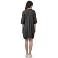 thumbnail image 3 of Moomaya Casual 3/4Th Sleeve Rayon Solid Embroidered Tunic Women Shirts Dresses, 3 of 6