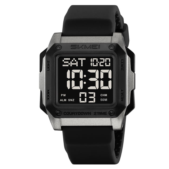 Digital Watch For Men Waterproof With Luminous Display Stopwatch Calendar Alarm 100 M Water Resistance For Hiking Camping Running Swimming