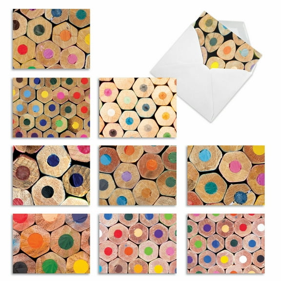 Pack of 10 All Occasion Blank Note Cards with Envelopes (4 x 5.12 Inch) - PENCIL ME IN M2001