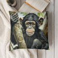 thumbnail image 3 of Gorilla Decorative Throw Pillow Case  Watercolor Style Artwork of Chimpanzee on a Tree Wildlife Theme, Cushion Cover for Couch Living Room Car,  Charcoal Grey Multicolor, 3 of 5