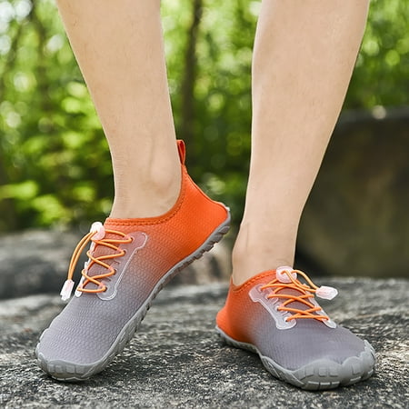 

XIAQUJ Couple Women Outdoor Mountaineering Casual Sport Shoes Lace up Beach Running Breathable Soft Bottom Shoes Women s Fashion Sneakers Orange 7(38)
