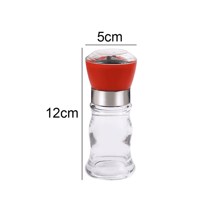 Clear Acrylic Pepper Grinder，Refillable Salt Pepper Mill Shaker Kitchen  Supplies for Sea Salt, Peppercorn - 4 inches 