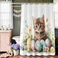 thumbnail image 5 of Shower Curtain for Bathroom Easter Watercolor Cute Cat Egg Waterproof Bath Curtains Shower Curtains with Hooks,Spring Garden Flower Leaf Bathroom Curtain Privacy Drapes for Bathtubs Toilet 36x72in, 5 of 9