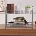 thumbnail image 6 of Auledio 2 Tier Spice Rack Organizer Freestanding Spice Jars Organizer for Cupboard, Pantry Door in Silver, 6 of 7