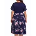 thumbnail image 3 of Plus Size Women's Summer Splicing Boho Floral Short Sleeve Shirt Skirt Dresses Long Maxi Dress Party Cocktail Beach Sundress XL-5XL, 3 of 3