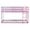Pink, variant on Twin Over Twin Floor Bunk Bed, UHOMEPRO Solid Wood Low Bunk Bed with Safety Rail, Ladder, Heavy Duty Bunk Beds, Space-Saving Bedroom Dorm Furniture, Gray
