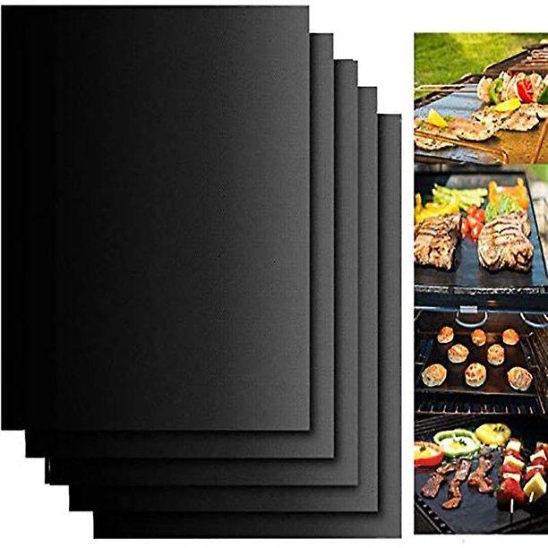 Hoja de tapete para cocinar en barbacoa, tapete para cocinar en barbacoa antiadherente y reutilizable para barbacoas eléctricas de gas y carbón (6 (40 x 33) cm)