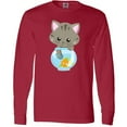thumbnail image 3 of Inktastic Cute Cat, Little Cat, Kitty, Kitten, Fish Bowl Long Sleeve T-Shirt, 3 of 5
