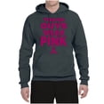 thumbnail image 2 of Wild Bobby Tough Guys Wear Pink Distressed Breast Cancer Awareness Unisex Hoodie Sweatshirt, Charcoal, 3X-Large, 2 of 6