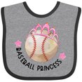 thumbnail image 3 of Inktastic Baseball Princess Tiara Girls Baby Bib, 3 of 4