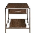 thumbnail image 2 of Home Fare Moderne Industriel Bois Brun et Table d'Extrémité en Métal Fumé, 2 of 7