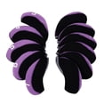 thumbnail image 2 of 11 piezas de neopreno Golf Irons Head Covers Protection Guard, Golf Club Head Cover a prueba de arañazos 4-9, P, S, a, etiqueta de número , púrpura Violeta shamjiam Cubierta de cabeza de hierros de golf, 2 of 9