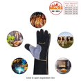 thumbnail image 5 of Guantes de soldadura resistentes, resistentes al calor y al fuego con costuras de Kevlar, guantes de trabajo para chimenea, estufa, horno, parrilla, soldadura, agarradera, jardinería Rojo Verde Cocina, Decoración y Otros, 5 of 5