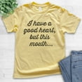 thumbnail image 2 of Kids I Have A Good Heart But This Mouth T-shirt, Youth Kids Boy Girl T-Shirt, Boss Lady Tee Sassy Girl Boss Tee, Yellow, Medium, 2 of 4