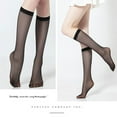 thumbnail image 6 of Lroveb Knee High Socks for Women Mid Tube Stockings Female Anti Hook Silk Summer Ultra Thin Half Flesh Color Spring Autumn Long Leg Short Socks, 6 of 7