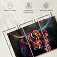 thumbnail image 6 of Elephant Stock Highland Cow Acrylic Wall Art - Horizontal Multi Panel Canvas - Living Room Wall Decor - Animal Multi Panel - Black And Gray Decor - 33" x 20", 6 of 8