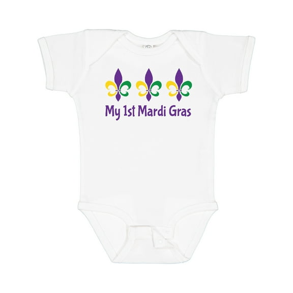 Inktastic My 1st Mardi Gras Fleur De Lis Boys or Girls Baby Bodysuit