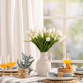 thumbnail image 5 of Ceramic Flower Vase Decor - 10 Inch Large White Rustic Table Flowers Vases Living Room Bedroom Plant Decorations Farmhouse Vintage for Kitchen Office Dining Desk House Women, 5 of 9