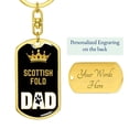 thumbnail image 3 of Scottish Fold Cat Dad King Keychain Stainless Steel or 18k Gold, 3 of 10