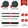 thumbnail image 6 of Geemax Dumbbells Set of 2 Adjustable Dumbbell 22, 44, 66 Lbs. Barbell Dumbbell with Connecting Rod Weight Lifting Training Kit for Body Workout Home Gym, 6 of 10