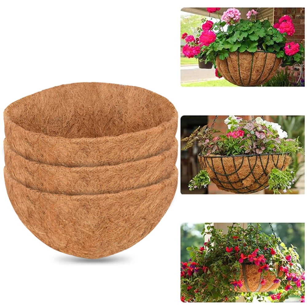 3 Packs 10 Inches Round Coco Coir Liner, Circle Coconut Fiber