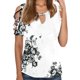 thumbnail image 1 of Gibobby Playera&nbsp;Moda Sexy Tops Hombro Tees Summer Women Short Cold Casual Loose Hollow Short Cold Manga Hollow Cómodo camisetas T camisas（Gris， M), 1 of 5
