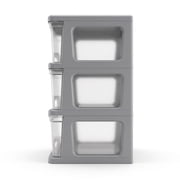 Starplast 3-Drawer Organization Tower Medium Storage Cart, Silver Plastic