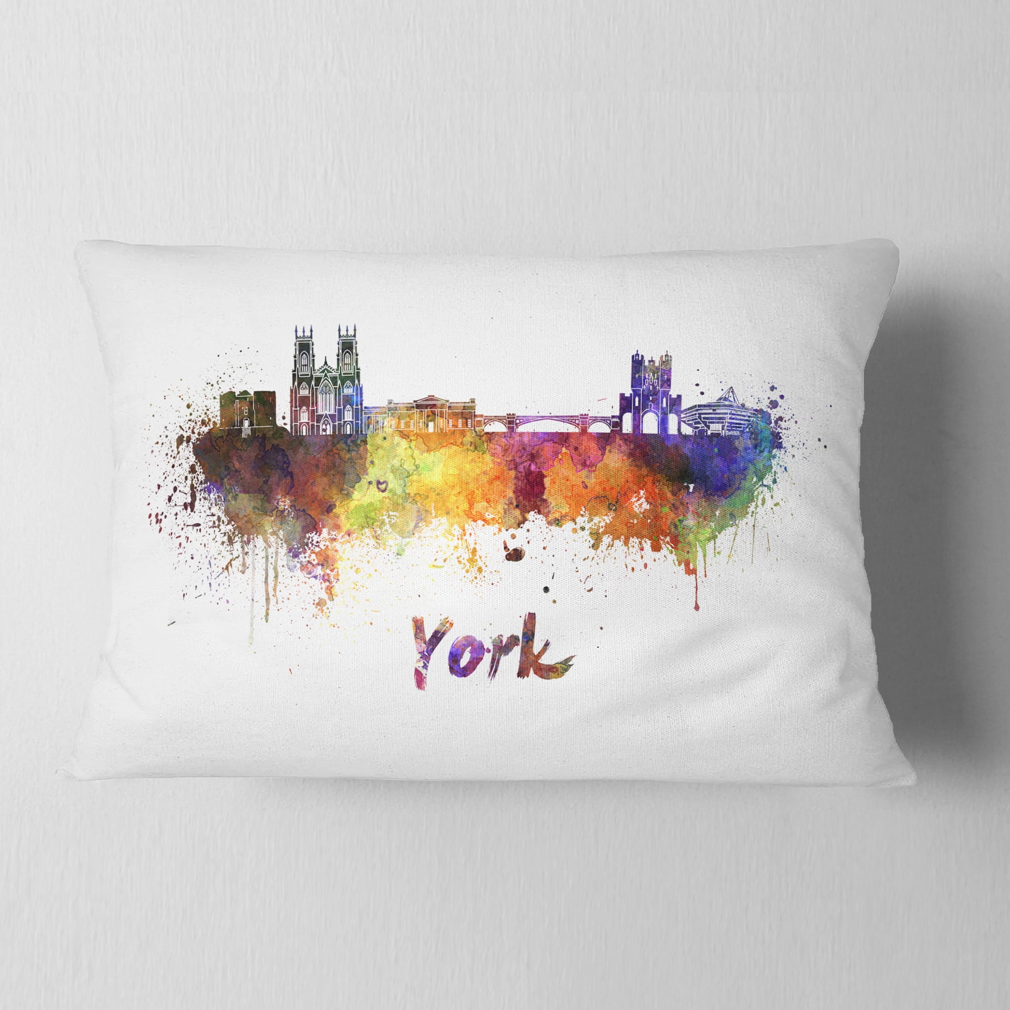 Designart York Skyline - Cityscape Throw Pillow - 12x20