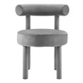 thumbnail image 6 of Side Dining Chair, Set of 2, Grey Gray, Velvet, Kitchen Cafe Bistro Hospitality Restaurant, Modern Contemporary Boutique HB36117, 6 of 11