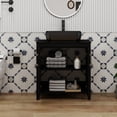 thumbnail image 2 of ELECWISH 30 Inches Bathroom Vanity in Black Finish with Square Ceramic Vessel Sink, Single Bathroom Vanity with Top, 2-Door Cabinet, 2 of 11