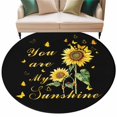 thumbnail image 6 of Sunflower Round Rug 7ft Washable Circle Rugs Non Slip Vintage Botanical Large Area Rug Indoor Floor Carpet for Bedroom Kitchen Living Room Home Office Dining Room Nursery, 6 of 8