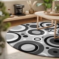 thumbnail image 3 of Small Round Rug 3Ft, Black Grey Abstract Non-Slip Washable Circle Rugs Carpet, Modern Geometric Polka Dot Indoor Outdoor Rug Floor Mats Throw Runner for Bedroom Living Room Bathroom, 3 of 8
