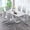 Light Gray, variant on SUDICA 7-Piece Modern Dining Table Set, 63 inch Gray Faux Marble Table with White MDF Base and 6 PU Chairs