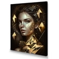 thumbnail image 2 of DESIGN ART Designart "Gold Crystal Female Portrait Iv" Modern Woman Wall Art Prints 12 in. wide x 20 in. high, 2 of 5