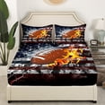 thumbnail image 3 of Erosebridal Teens Rugby Sheet Set Full, Ball Sports Lover Bedding Sets Full Size, Camo US Flag Decor 4 Pieces, 3 of 7