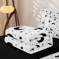 thumbnail image 6 of Manfei Lovely Black Moon Zipper Twin Comforter Sets with Fitted Sheet and 2 Pillowcases,Sprinkle Stars Print Zipper Bedding Set,Black Reversible,4pcs, 6 of 8