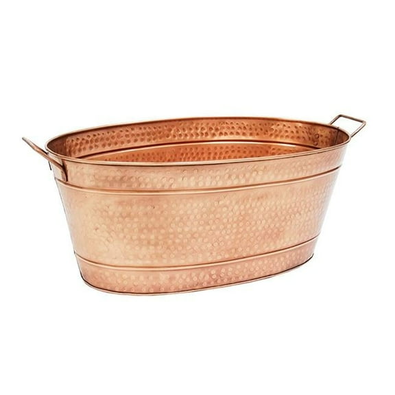 Large Oval Steel Tub with Copper Plated Finish