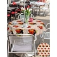 thumbnail image 5 of Outdoor Tablecloths with Umbrella Hole & Zipper, Cute Ladybugs Round Tablecloths 60 Inch, Spring Botanical Leaves Vintage Waterproof Table Cloth, Patio/Pool/Picnic Table Covers, 5 of 8