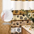 thumbnail image 2 of No Hook Shower Curtain with Built-in Rings - Farmhouse Vintage Washable Waterproof Fabric Bathroom Curtains for Hotel,Rentals, 72 X 78 Inch Long , Pet Dog Paws Wood Texture Brown Black, 2 of 9