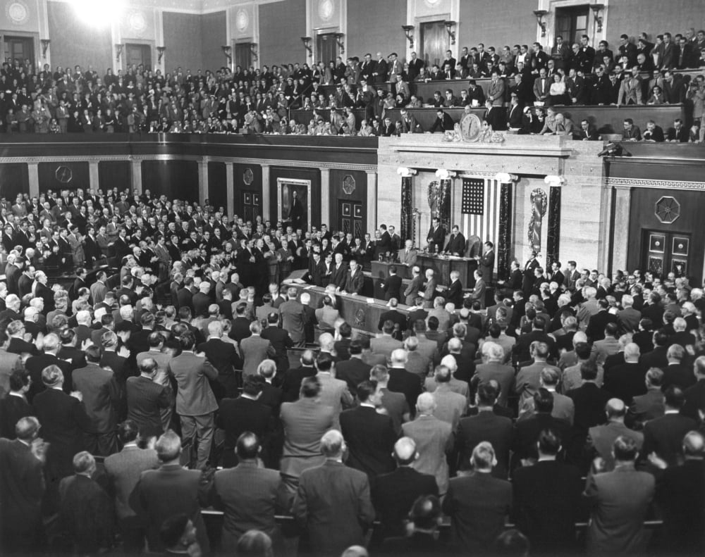 President Dwight Eisenhower Delivering His 1954 State Of The Union